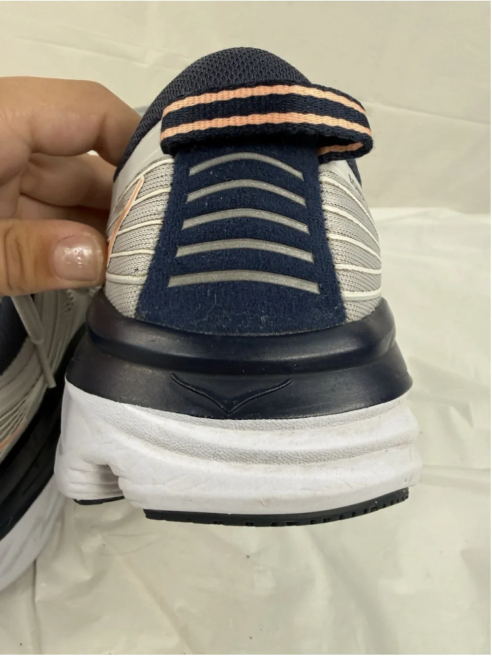 Hoka One One Bondi 7 Sneakers Womens Running Shoes Lunar Rock Blue Size 8D